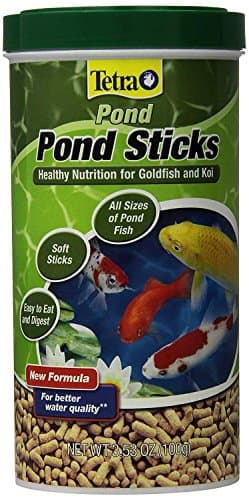 Tetra Pond Sticks, Koi Fish & Goldfish Food, Soft Sticks, Easy to Digest Floating Pond Fish Food, 3.53 ounces