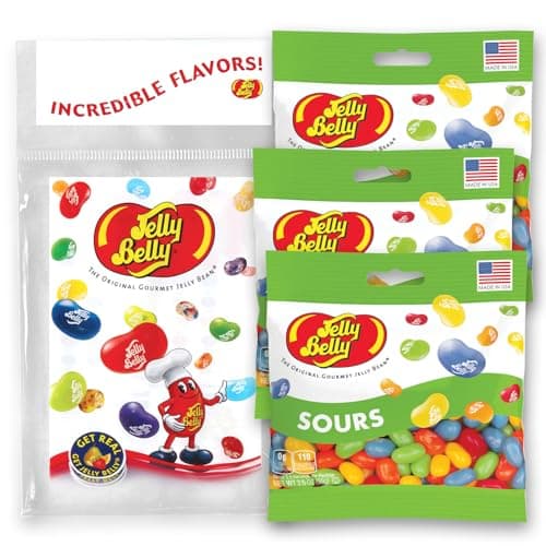 Jelly Belly Sours Mix Jelly Beans, 3.5 oz Grab & Go Bags - Pack of 3 sold in Jelly Belly Bag