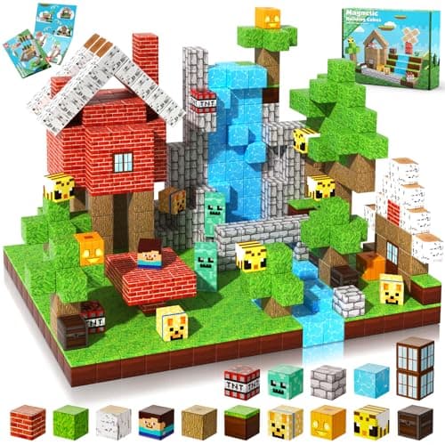 Annexfun Magnetic Blocks-100PCS Magnetic Building Blocks, Magnetic Tiles Kids Build Cubes 2025 Upgraded STEM Game Toys, Christmas Birthday Gifts for Boys & Girls Ages 3+