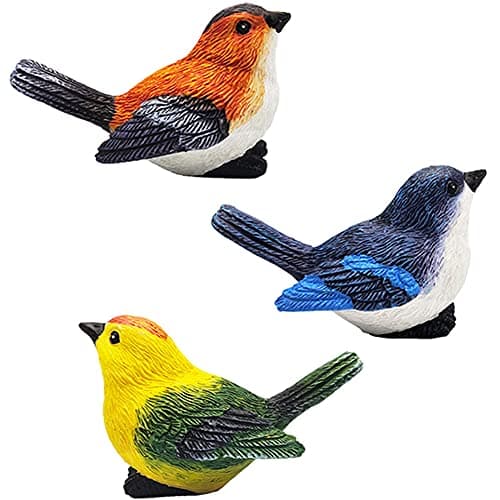 MAOMIA Miniature Bird Decorative Figurines 3 Pcs Mini Bird Figures Animal Model Toys Fairy Garden Decoration Plant Flower Pots Ornaments