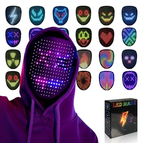 MOYACA Led Mask Light up Mask with Gesture Sensing, Cool Toys Glowing Masks Great Gifts for Halloween Christmas Birthday Costume Party