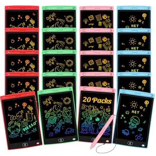 20 Pack LCD Writing Tablet for Kids - Erasable and Reusable Toddler Doodle Board in 8.5 inch, Ideal Drawing Pad for Learning Toy for Ages 3-8, Gift for Girls Boys (20 Pack)