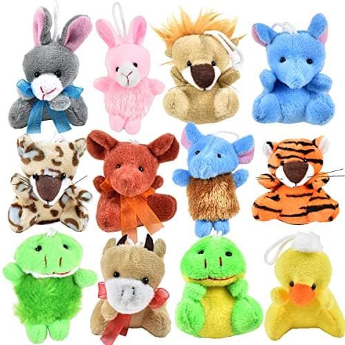 Cemirk Mini Animal Plush Toy Set - Perfect Party Favors and Classroom Prizes for Kids 4-8 - Cute and Colorful Goodie Bag Stuffers