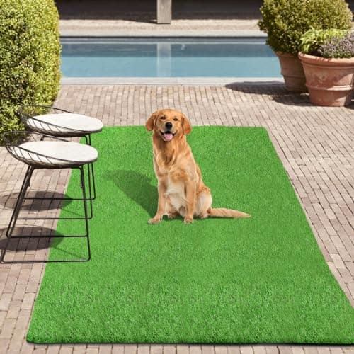 Yamaziot Artificial Grass Rug 3.3x5 Ft Realistic Indoor Outdoor Rug for Dogs with Drain Holes, Fake Grass Dog Pet Turf Mat for Garden Lawn Landscape Patios