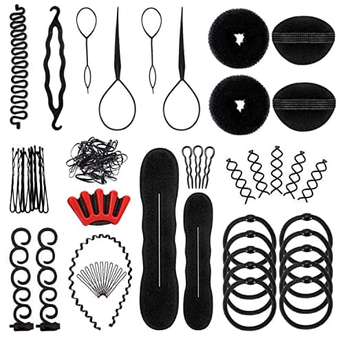 OBSCYON 27Pcs Hair Styling Set, Hair Design Styling Tools, DIY Hair Accessories Hair Modelling Tool Kit Magic Fast Spiral Hair Braid Braiding Tool for Women and Girls