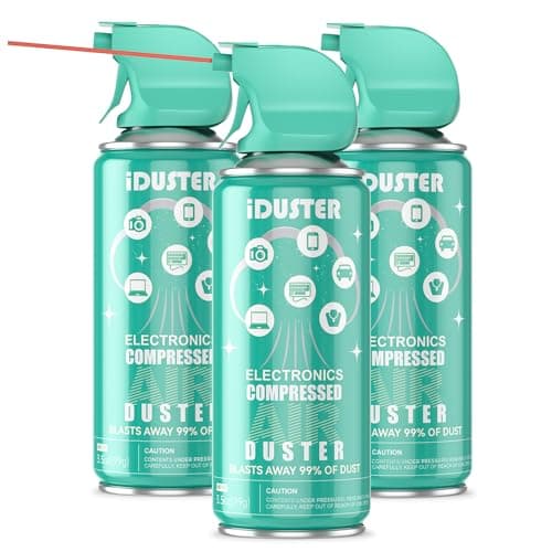 iDuster Compressed Canned Air Duster for Computer - Disposable Electronic Keyboard Cleaner for Cleaning Duster, 3PCS(3.5oz)
