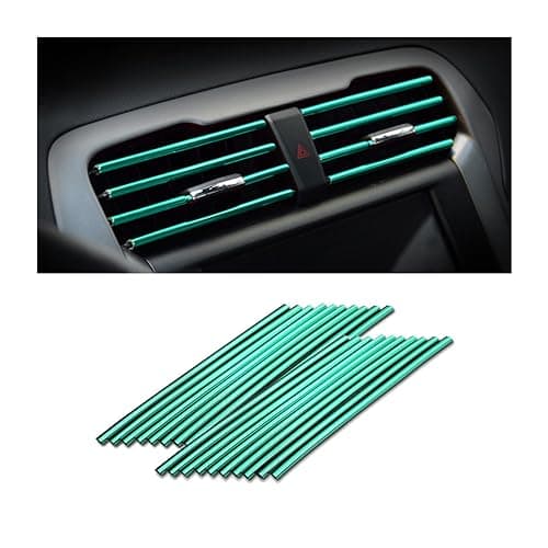 Osilly 20 Pcs Car Air Conditioner Outlet Decoration Strip, Decorative Trim for Auto Air Vent Outlet, Waterproof Automotive Interior Decors for Men Women, Universal for Most Vehicles (Green)