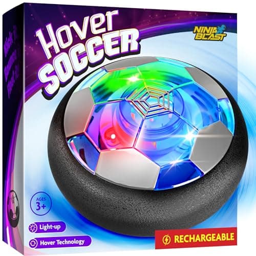 Hover Soccer Ball for Kids - Boy Birthday Gifts - Indoor Toy Games Gift for Boys Age 6, 7, 8, 9, 10, 11, 12 Year Old - Light-Up Toys Game for Kid - 6-8, 8-12 - Gift for 8 Year Olds (Single)