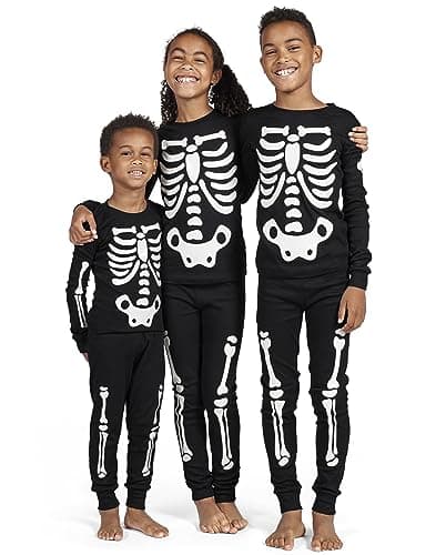 The Children's Place Baby Kids 2 Piece Family Matching, Holiday Pajama Sets, Cotton, Skeleton, 6