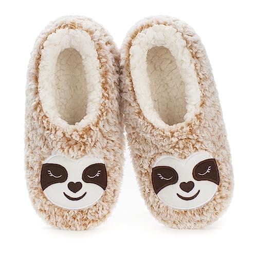 cosyone1997 Cute Slippers for Women Toddler Kid Girl Boy Teen Cozy Fuzzy Fluffy House Animal Slipper Sock Indoor Funny Stocking Stuffers Christmas Birthday Gifts Mom Wife Girlfriend Sloth Size 7-8