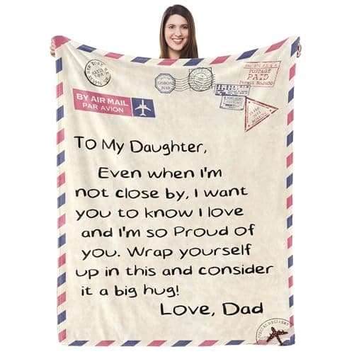 UFOORO Throw Blanket for Daughter Gifts, Gifts for Daughter from Dad, to My Daughter Valentines Day Gifts for Daughter from Dad, Birthday Gifts for Daughter Adult 55"X70"