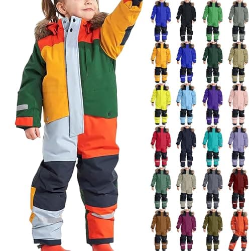 Prime Deals Kids Girls Boys One Piece Snowsuits Waterproof Windproof Winter Outdoor Overalls Snowboarding Ski Suits Jumpsuits