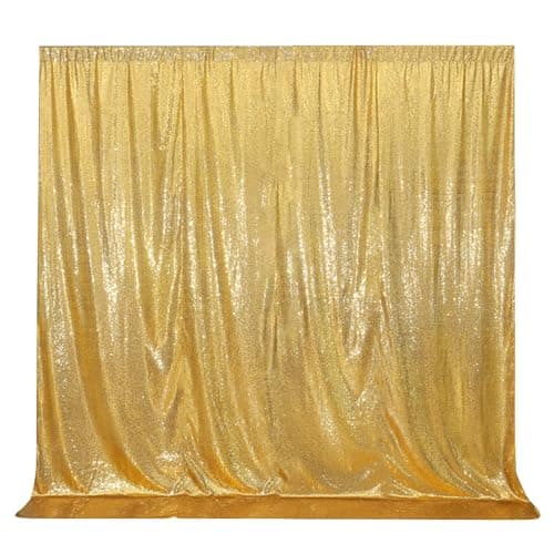 SquarePie Sequin Backdrop Curtain Not See Through Background for Wedding Party 6FT x 6FT Gold