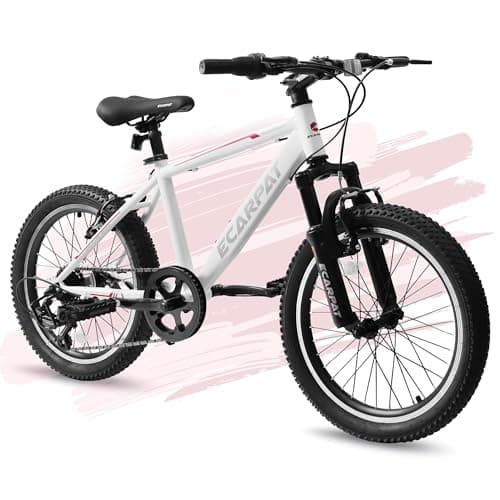 Ecarpat 20 Inch Mountain Bike, Suspension Fork, 7-Speed Boys Girls Mountain Bikes, All Terrain Kids Mountain Bikes for Boys and Girls 6-13 Years Old