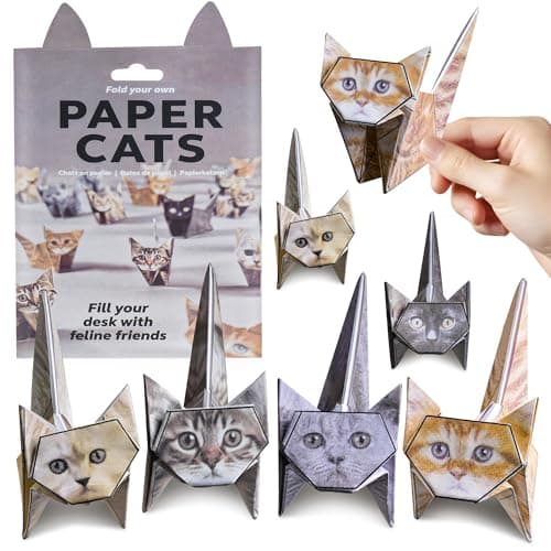 DIY Paper Cats Origami Kit-50 Sheets DIY Origami Paper cats,Desk Decoration Handmade Paper Craft Kit Decoration & Gift for Pet Lovers(cat 50pcs)