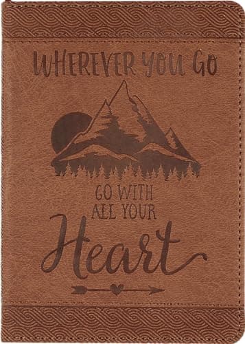 Wherever You Go, Go With All Your Heart Artisan Journal (Vegan Leather Notebook)