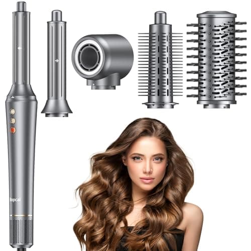 5 in 1 Hair Styler, Hair Dryer Brush, Auto Air Wrap Curlers Frizz-Free Fast Drying, Curling, Straightening Volumizing, 110000 RPM Blow Dryer with 300 Million Ions, Multi Styler, Gift Idea