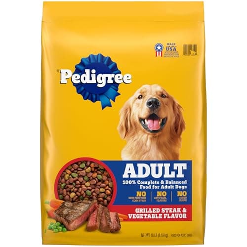 Pedigree Complete Nutrition Adult Dry Dog Food, Grilled Steak & Vegetable Flavor, 18 lb. Bag