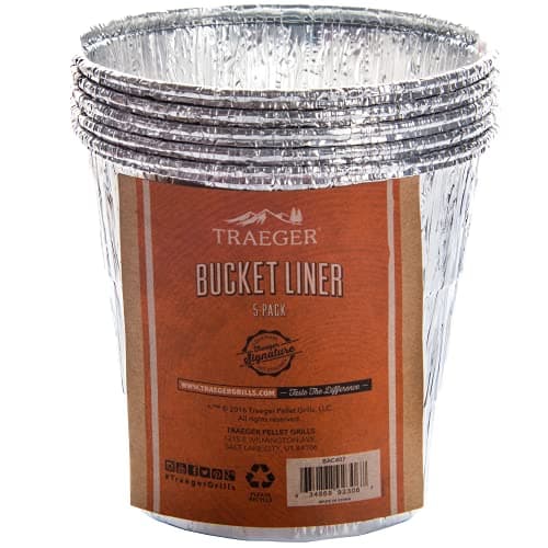 Traeger Grills BAC407 Grease Bucket Liner Grill Accessory, 5 Count (Pack of 1)