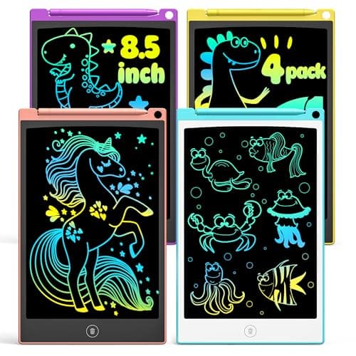 TECJOE LCD Writing Tablet Set, 8.5 Inch Colorful Doodle Board Drawing Tablet for Kids, Kids Travel Games Activity Learning Toys Birthday Gifts for 3-6 Year Old Boys Girls Toddlers Preschooler