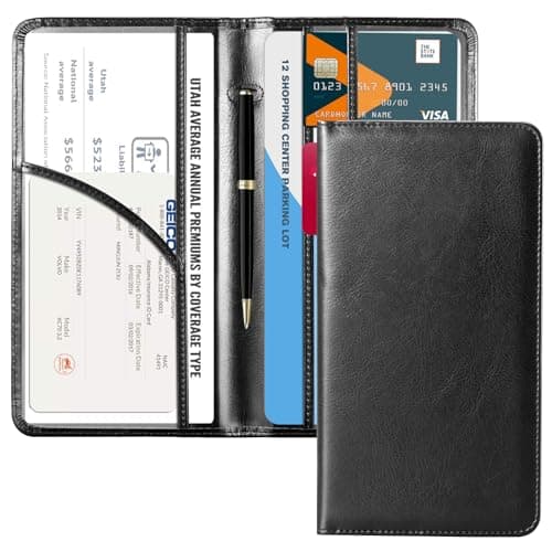 CoBak Car Registration and Insurance Holder - Vehicle Glove Box Car Organizer,Auto Truck Comparment Accessories Case with Magnetic Closure for Driver License,Cards