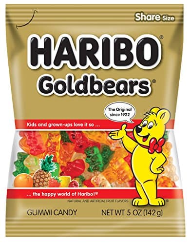 HARIBO Gummi Candy, Original Goldbears Gummy Bears, 5 Ounce Share Size Bags (12 Packs) Delicious Soft & Chewy Sweet Snacks, Assorted Fruity Flavors