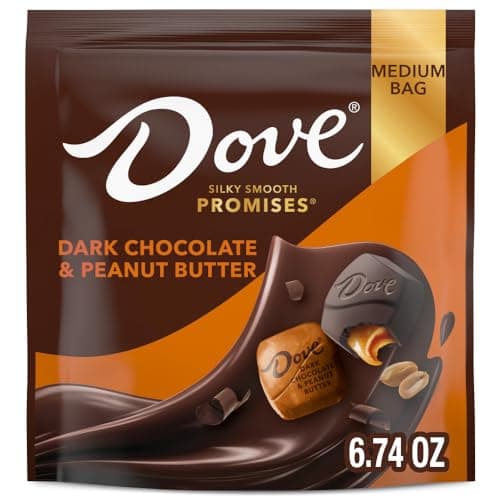 DOVE PROMISES Individually Wrapped Dark Chocolate & Peanut Butter Candy, 6.74 Oz Bag