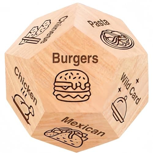 Valentines Day Gifts for Him Her, Date Night Food Decision Dice, Funny Couples Gifts for Boyfriend Girlfriend Anniversary Birthday Wedding Gifts for Husband Wife