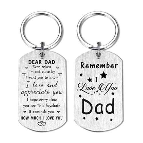 Resdink Dad Christmas Gifts from Daughter - Remember I Love You Dad Gifts, Happy Birthday Keychain Gift to My Dad, Meaningful Dad Present from Son, Best Dad Bday Ideas for Men