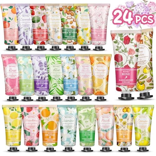 24 Pack Hand Cream Gifts Set,Stocking Stuffers for Women,Teengirls,Christmas Gifts Set,Bulk Mini Moisturizing Hand Lotion Travel Size for Dry Cracked Hands,Teacher Appreciation Gifts,Bridesmaid Gifts
