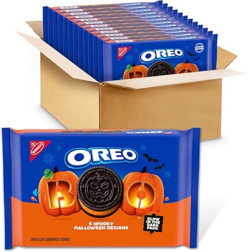 OREO Orange Creme Chocolate Sandwich Cookies, Limited Edition, Halloween Cookies, 12 - 18.71 oz Packs