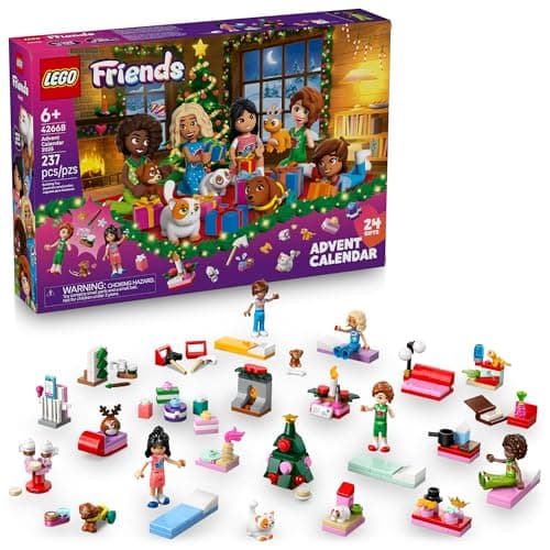 LEGO Friends Advent Calendar 2025 Building Toy - Holiday Countdown Set for Girls & Boys, Ages 6+ - 24 Buildable Surprises, 5 Minidolls & 5 Pets - Kids Gift Idea for Christmas - 42668