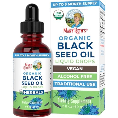 MaryRuth Organics Black Seed Oil Liquid Drops Cold Pressed | 3 Month Supply | USDA Organic Black Cumin Seed Oil | Immune Support | Respiratory Health | Sugar&Gluten Free | Vegan | Non-GMO | 2 Fl Oz