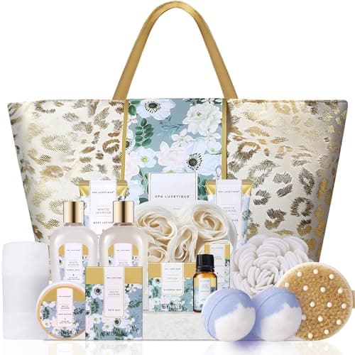 spa luxetique Spa Gift Baskets for Women - Spa Luxetique Gift Set for Women,15pcs Luxury Relaxing Spa Kit with Bath Bombs,Birthday Gifts for Women,Valentines Day Spa Gifts for Women