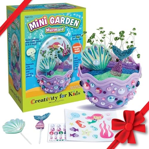 Creativity for Kids Mini Garden: Mermaid Terrarium Kit - Mermaid Gifts for Girls, Crafts and Toys, Holiday Stocking Stuffers for Kids (Ages 6+)