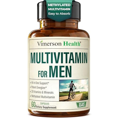 Multivitamin for Men – Methylated Mens Multivitamins & Multiminerals Capsules with Vitamin B12, A, D, C, Zinc, Magnesium & More for Complete Daily Support – High Potency Bioavailable Vitamins for Men