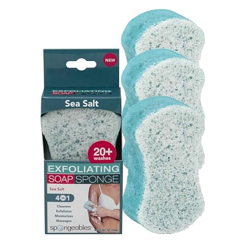 Spongeables Body Wash in a 20+ Wash Sponge, Sea Salt, 3 Count