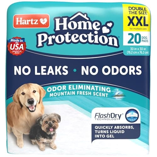 Hartz Home Protection Mountain Fresh Scented Dog Pads, XXL 20 Count, Super Absorbent & Won't Leak, Odor Eliminating