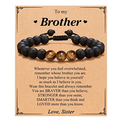 UNGENT THEM Brother Gifts from Sister, Christmas Birthday Gifts for Brother Adult Older Big Little Brother Bracelet Fathers' Day Graduation