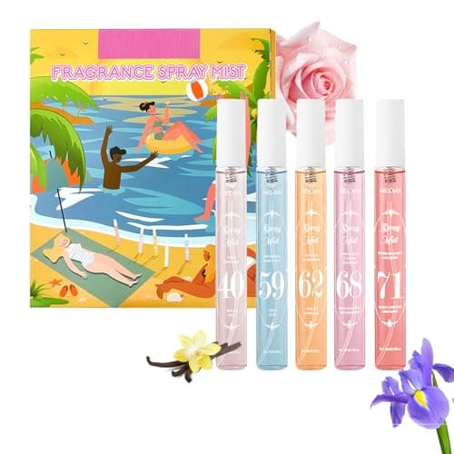 MeiPlumLai Perfume Fragrance Mist,Hair & Body Perfume Spray Set,Long-Lasting Fresh Fruity Spray for Women,Travel Size Mini Fragrance Mist Gift Set,5 Scents(40.59.62.68.71)