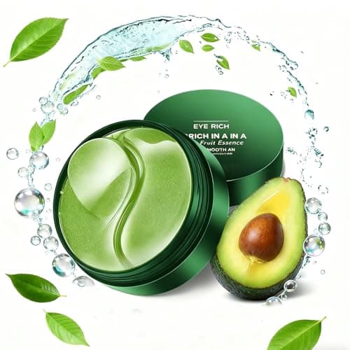 Avocado Eye Mask 60 Pcs,Under Eye Patches for Dark Circles and Puffiness,Hydrating Moisturizing Eye Masks Patch for Wrinkles, Improving Fine Lines, Under Eye Bags, Reduce Fine Lines
