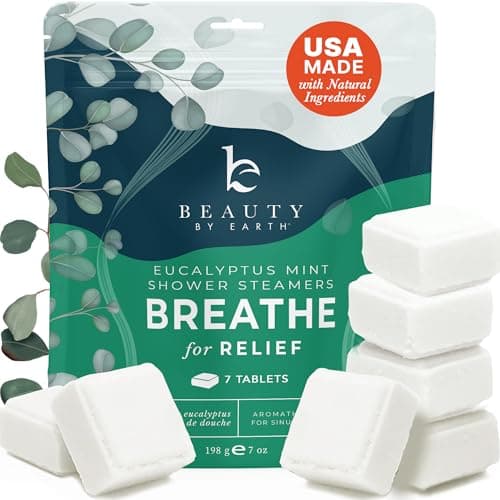 Shower Steamers Aromatherapy - USA Made with Natural Ingredients & Eucalyptus Essential Oil, Large Shower Bombs for Cold and Flu, Relaxation Spa Gifts for Women & Men, Unique Self Care Gifts