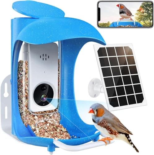 Smart Bird Feeder with Camera,1296P HD AI Identify Wild Bird Watching Camera, Auto Capture Bird Videos & Motion Detection,Bird Camera Gift for Bird Lover (2.4G HZ WiFi)