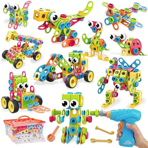 199PCS Building Blocks STEM Toys for 3 4 5 6 7 8+ Year Old Boy Girl Birthday Gifts Preschool Educational Building Toys for Kids Ages 3-5 4-8 5-7 6-8 Erector Sets Stem Kits Activities Creative Games