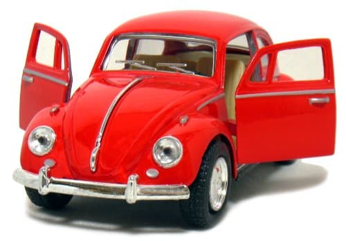 Kinsmart Red 1967 Classic Die Cast Volkwagen Beetle Toy with Pull Back Action for unisex