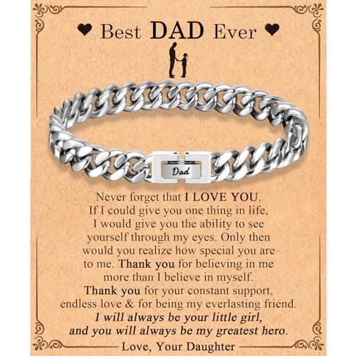 EFVISD Dad Gifts for Dad Best Dad Ever Gifts To My Dad Bracelet Gifts, from Daughter, Cool Birthday Valentines Day Fathers Day Christmas Gifts for Dad Men Him