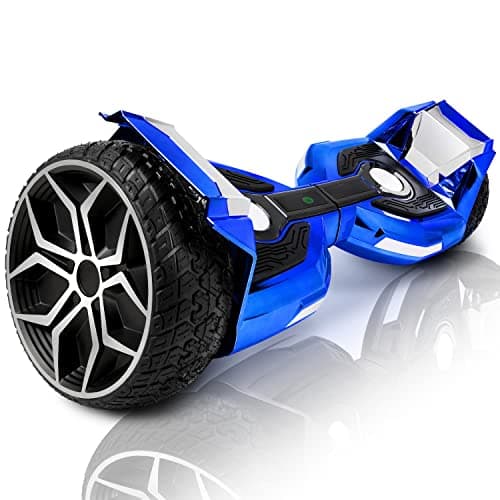 EMAXUSA, 8.5” All Terrain Hover Board, Off Road Self Balancing Scooter with Bluetooth and LED Lights, UL2272 Safety Certified (Blue)