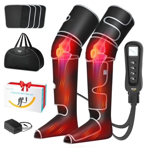 ALLJOY Christmas Gifts, Leg Massager for Circulation and Pain Relief FSA HSA Eligible, Leg Massager with Heat and Compression, Gifts for Men Women, 2 Heat 5 Modes 4 Intensities 4 Extenders