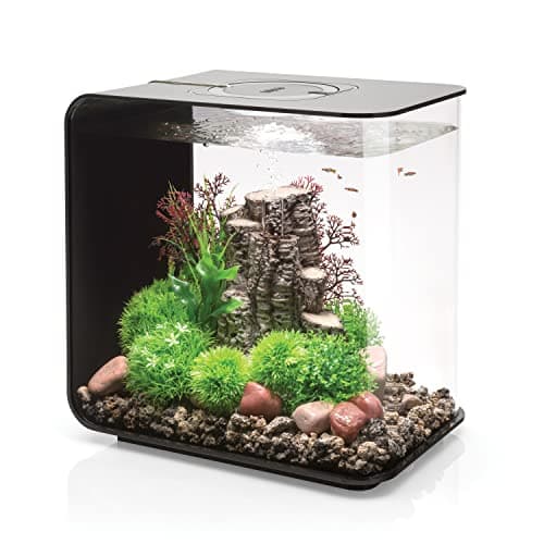 biOrb Flow 30 Acrylic 8-Gallon Aquarium with White LED Lights Modern Tank for Tabletop Display, Black