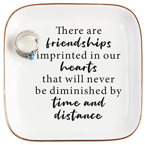 Friend Birthday Gifts for Women Ring Dish Friendship Gifts for Women Friends Female Gifts "There are friendships imprinted in our hearts that will never be diminished by time and distance"